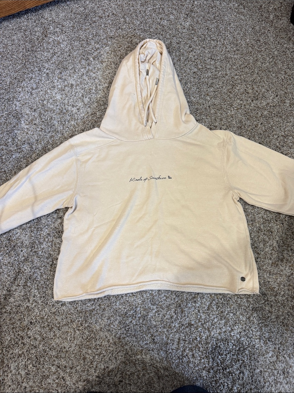 Roxy Cream Hooded Cropped Hoodie– Soft Pullover
